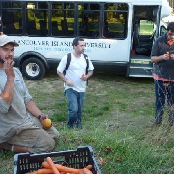 Farmer Brown with students 