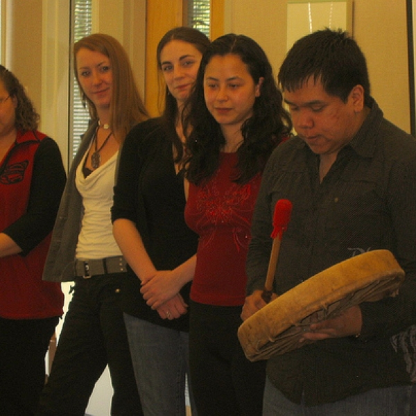 VIU Oral History Project Reception ANTH 329 students finish their presentation on the project in song. 