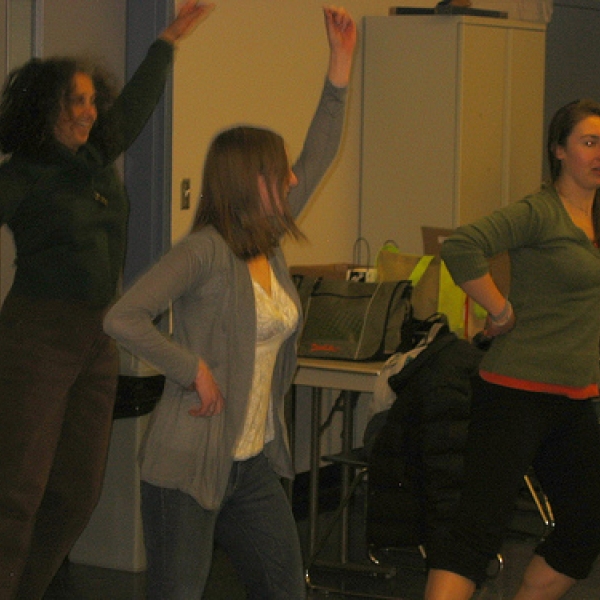 2009 Anthropology Forum Spontaneous highland dancing entertained the gathering. Sarah (right) led Lynette and Nicole in their steps. March 17, 2009