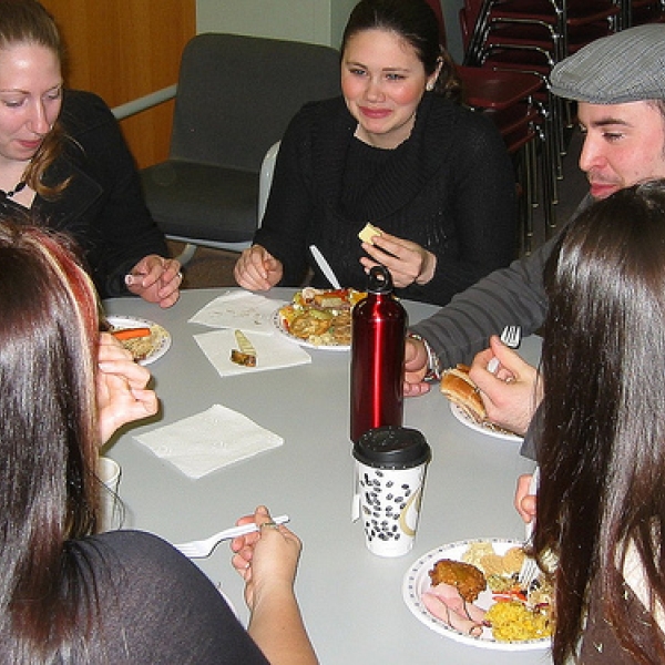 Potluck Dinner Some of the anthropology students enjoying the potluck dinner, April 2, 2009.