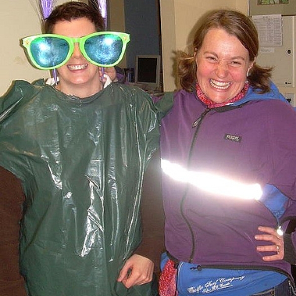 ANTH 267 Presentation In the Anthropology of Education, Vanessa (right) was demonstrating teaching in a Parks Interpretation Program. Michelle (left) was an example of the adaptations of a nocturnal creature (unidentified). 