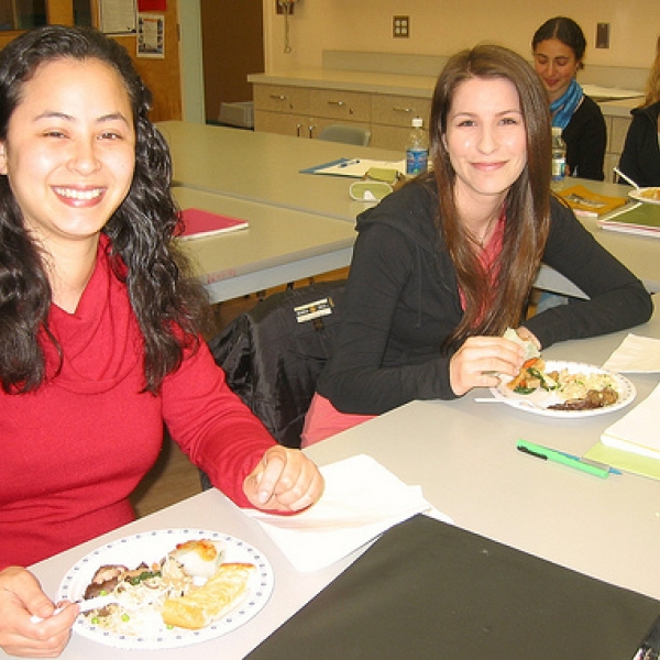 ANTH 335 - Happy students Students were able to eat before and during the presentations of the last class of Canadian Ethnic Groups; April 1, 2009.