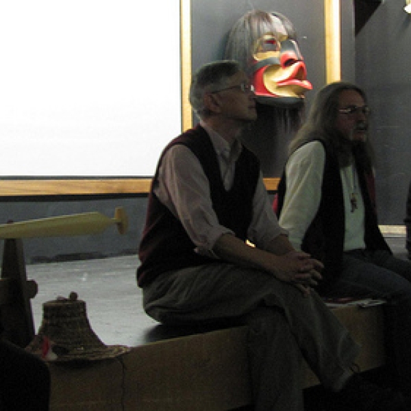 In discussion - panelists (l-r) Elder Florence James, Hayne Wai, Harley Wylie, Sharon Hobenshield 