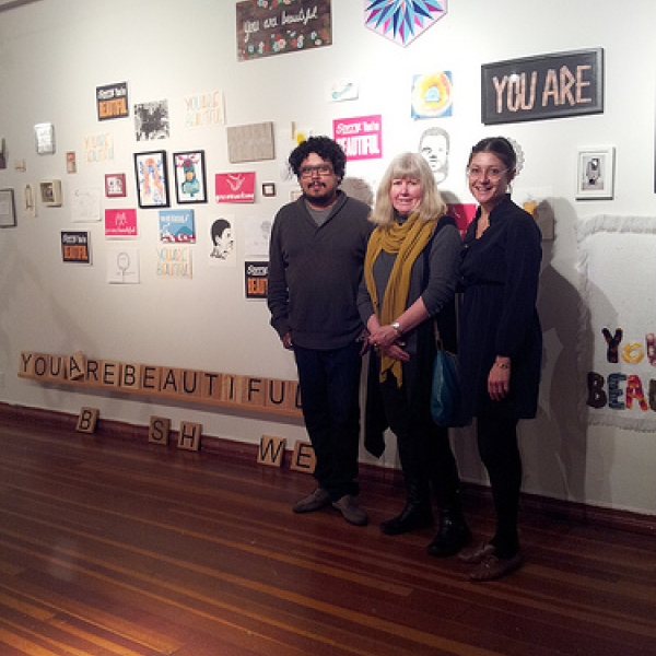 Maurizzio and Nicole with Helene Maurizzio and Nicole are the curators of the Mission Cultural Centre Gallery in San Francisco.