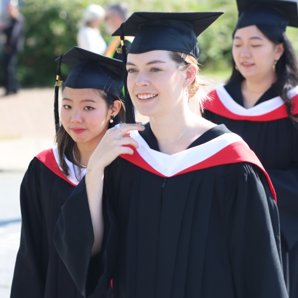 Jina and Madison ready to graduate.  June 22, 2023.