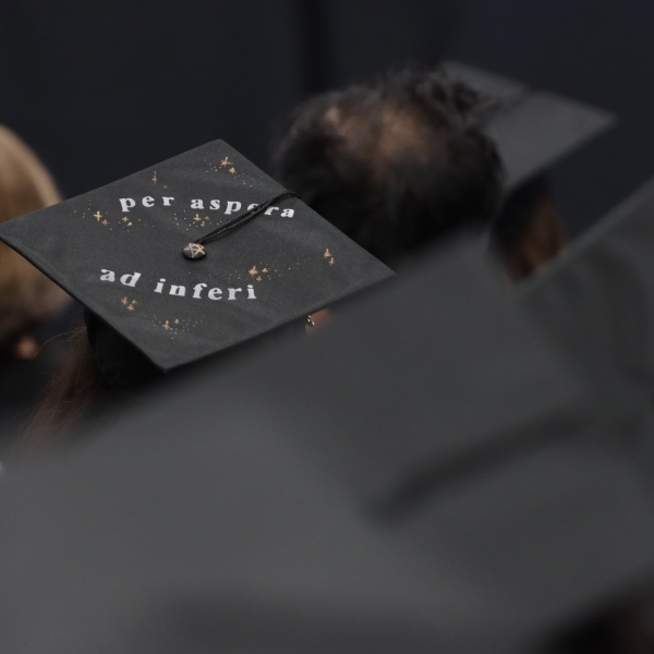 Per aspera Ad inferi on Brooklyn's mortar board.  June 22, 2023.