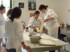 Making dough for dessert, Day 3, at Giglio Cooking School