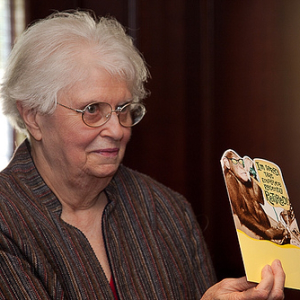 Jackie with her 'monkey' card.