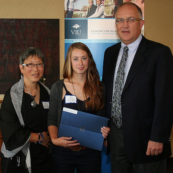 Imogene, Megan, & Ralph 2012 Social Sciences President's Scholarship Recipient - Megan. Photo courtesy of Bruce Patterson. 