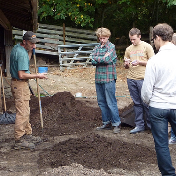 Visit to a farm in Cedar Learning about composting.