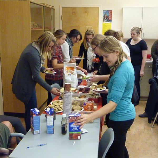 Potluck for Robert Fox Dinner was provided as Fox was going to another venue to speak immediately following his presentation in ANTH 418. 