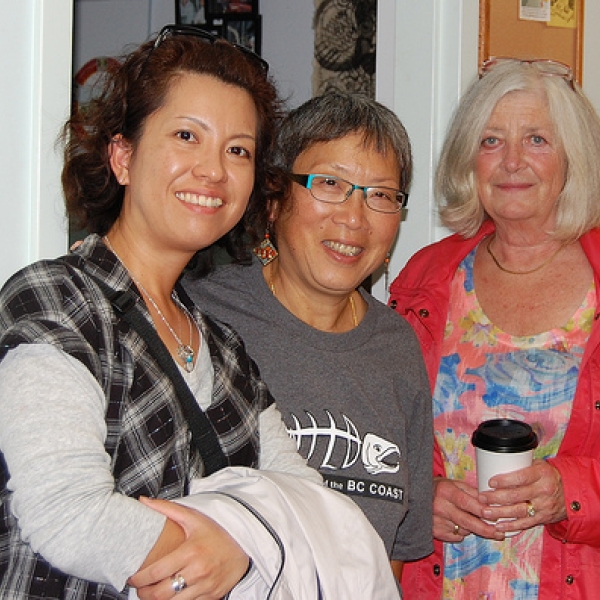 Former student visits from Japan Mayu (l) with Imogene & Cheryl.